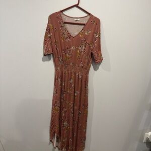Maurices Floral Midi Dress in Mauve
